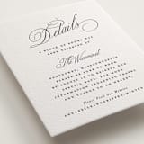 "Romantic Script" - Letterpress Direction Cards in Soft Black by Susan Zinader - Detail