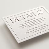 "Quiet Luxury" - Letterpress Direction Cards in Coffee by Oscar and Emma - Karly Depew - Detail