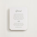 "Garden Script" - Letterpress Direction Cards in Artichoke by Katherine Moynagh - Front