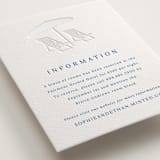 "Palm Tree" - Letterpress Direction Cards in Sapphire by Kaydi Bishop - Detail