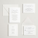 "Bespoke" - Letterpress Direction Cards in Soft Black | Blind Deboss by Meggy Masters - Invitation Suite