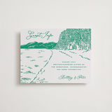 "Lakeview" - Letterpress Direction Cards in Shamrock by Claudia Orengo - Front