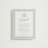 "Garden Trellis" - Letterpress Direction Cards in Pear by Angela Garrick - Front