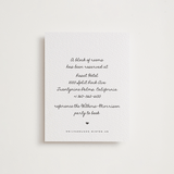 "Lover's Lantern" - Letterpress Direction Cards in Soft Black by Blustery August - Front