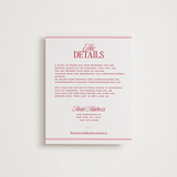 "Vermilion" - Letterpress Direction Cards in Scarlet by Jenna Holcomb - Front