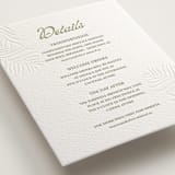 "Palm Shade" - Letterpress Direction Cards in Olive | Blind Deboss by Julia Liverton - Detail