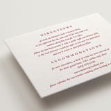 "Classic Cherries" - Letterpress Direction Cards in Scarlet by Charter Oaks Creative - Detail
