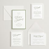 "rory" - Letterpress Direction Cards in Olive by Ellen Schlegelmilch - Invitation Suite