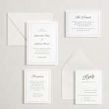 "Tux" - Letterpress Direction Cards in Soft Black by Nicole Walsh - Invitation Suite