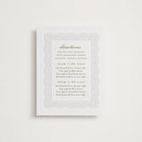 "Chantilly" - Letterpress Direction Cards in Pistachio by Erica Krystek - Front
