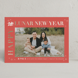 "Lucky Red Year" - Lunar New Year Cards in Cherry by Nam Bourassa - Front