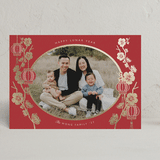 "Traditions" - Lunar New Year Cards in Ruby by Sejal Banker - Front