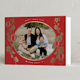 "Traditions" - Lunar New Year Cards in Ruby by Sejal Banker - Folded Card