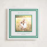 "Roma" - Letterpress Graduation Announcement Photo Mount Cards in Cucumber by Megan Davis - Front