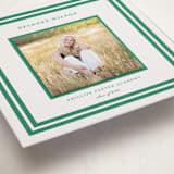 "Roma" - Letterpress Graduation Announcement Photo Mount Cards in Cucumber by Megan Davis - Premium Photo Paper Mounted on Card