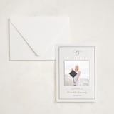 "Simple Edge" - Letterpress Graduation Announcement Photo Mount Cards in Matte Gold by Amy Kross - Card with Envelope