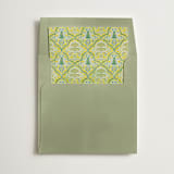 "Moroccan Print" - Slip-In Envelope Liners in Chatreuse by Gwen Bedat - Liner in envelope