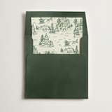 "Green Christmas Toile" - Slip-In Envelope Liners in Forest by Jennifer Lew - Liner in envelope