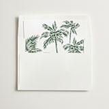 "Dark Green Palm Trees" - Slip-In Envelope Liners in Forest by Lucrecia Caporale - Liner in white envelope