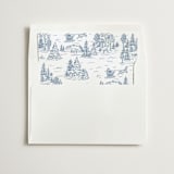 "Blue Christmas Toile" - Slip-In Envelope Liners in Periwinkle by Jennifer Lew - Liner in white envelope