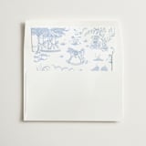 "Blue Baby Toile" - Slip-In Envelope Liners in Sky by Teju Reval - Liner in white envelope