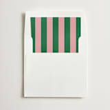 "Cabana Stripe" - Slip-In Envelope Liners in Green Pink by Minted - Liner in envelope