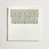 "Dark Green Moroccan Print" - Slip-In Envelope Liners in Celeste by Gwen Bedat - Liner in white envelope