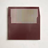 "Brown Pinstripe" - Slip-In Envelope Liners in Burgundy by Olivia Kanaley Inman - Liner in envelope