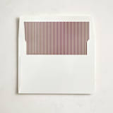 "Brown Pinstripe" - Slip-In Envelope Liners in Burgundy by Olivia Kanaley Inman - Liner in white envelope