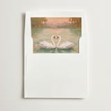 "Swans" - Slip-In Envelope Liners in Sage by Wendy Keller - Liner in white envelope