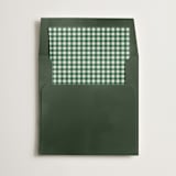 "Gingham" - Slip-In Envelope Liners in Forest by Minted - Liner in envelope