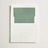 "Gingham" - Slip-In Envelope Liners in Forest by Minted - Liner in white envelope