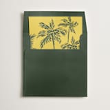 "Yellow & Green Palm Trees" - Slip-In Envelope Liners in Mustard by Lucrecia Caporale - Liner in envelope
