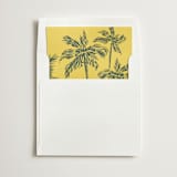 "Yellow & Green Palm Trees" - Slip-In Envelope Liners in Mustard by Lucrecia Caporale - Liner in white envelope