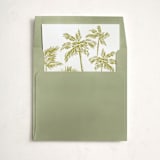 "Light Green Palm Trees" - Slip-In Envelope Liners in Pine by Lucrecia Caporale - Liner in envelope