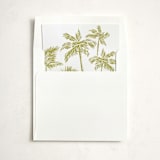 "Light Green Palm Trees" - Slip-In Envelope Liners in Pine by Lucrecia Caporale - Liner in white envelope