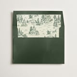 "Green Christmas Toile" - Slip-In Envelope Liners in Forest by Jennifer Lew - Liner in envelope