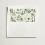 "Green Christmas Toile" - Slip-In Envelope Liners in Forest by Jennifer Lew - Liner in white envelope