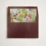 "Green Ethereal Roses" - Slip-In Envelope Liners in Beetroot by Sonal Nathwani - Liner in envelope