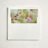 "Green Ethereal Roses" - Slip-In Envelope Liners in Beetroot by Sonal Nathwani - Liner in white envelope