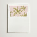 "Green & Pink Palm Trees" - Slip-In Envelope Liners in Seaweed by Lucrecia Caporale - Liner in white envelope