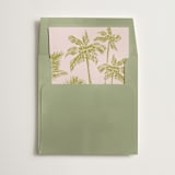 "Green & Pink Palm Trees" - Slip-In Envelope Liners in Seaweed by Lucrecia Caporale - Liner in envelope