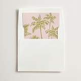 "Green & Pink Palm Trees" - Slip-In Envelope Liners in Seaweed by Lucrecia Caporale - Liner in white envelope
