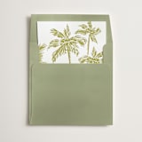 "Light Green Palm Trees" - Slip-In Envelope Liners in Pine by Lucrecia Caporale - Liner in envelope