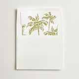 "Light Green Palm Trees" - Slip-In Envelope Liners in Pine by Lucrecia Caporale - Liner in white envelope