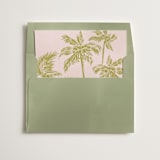 "Green & Pink Palm Trees" - Slip-In Envelope Liners in Seaweed by Lucrecia Caporale - Liner in envelope