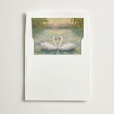 "Blue Swans" - Slip-In Envelope Liners in Sage by Wendy Keller - Liner in envelope