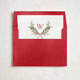 "Monogram Wreath" - Slip-In Envelope Liners in Cardinal by Melanie Kosuge - Liner in envelope
