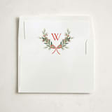 "Monogram Wreath" - Slip-In Envelope Liners in Cardinal by Melanie Kosuge - Liner in white envelope