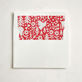 "woodland folk art" - Slip-In Envelope Liners in Crimson by Karidy Walker - Liner in white envelope